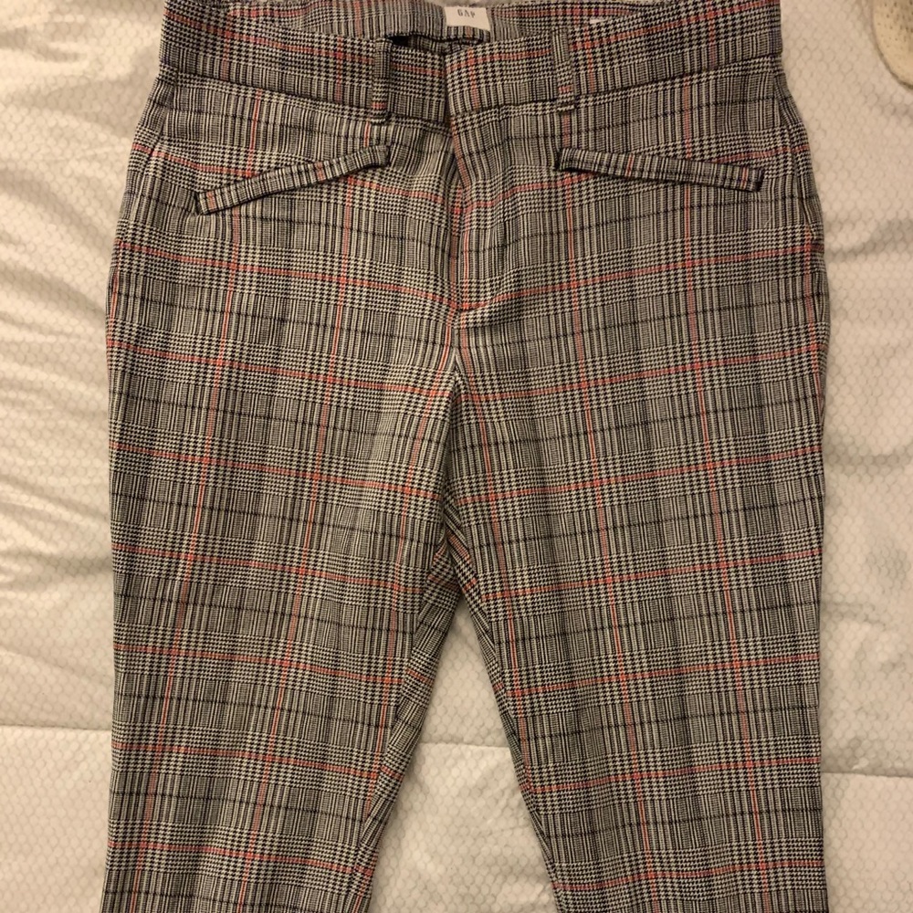 Plaid skinny ankle pants
